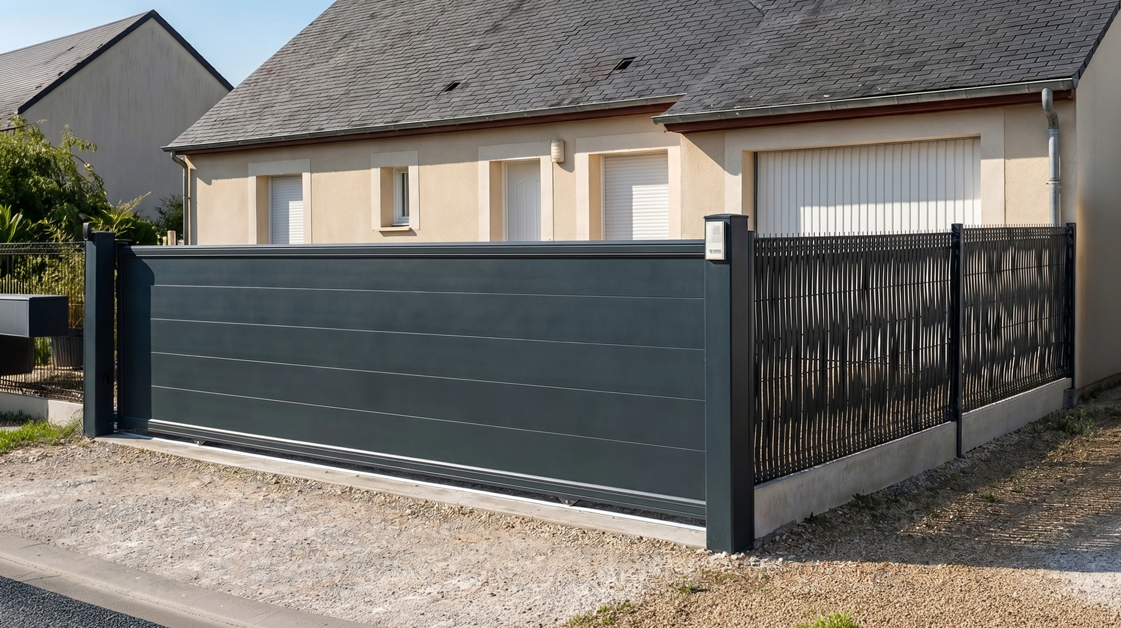 Une personne utilise un digicode d'accès sécurisé installé sur une porte d'entrée, appuyant sur le clavier numérique pour saisir un code